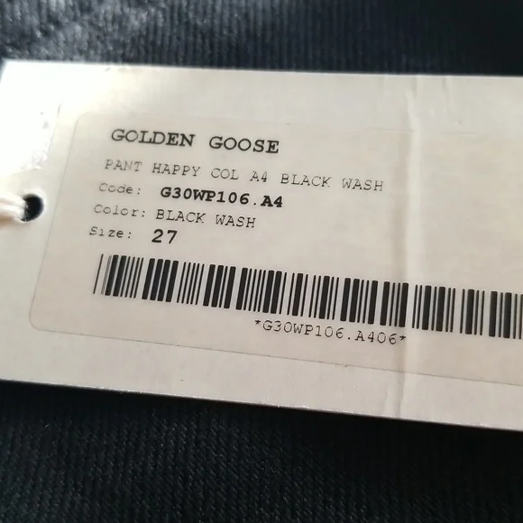 Golden Goose Happy High Waist Tapered Leg Jeans Size 27 Black - Picture 6 of 8